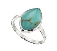 Beginnings Sterling Silver Turquoise Marquise Ring R3379T / Size 58