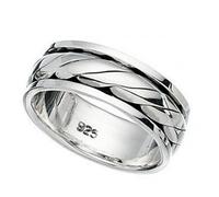 Beginnings Sterling Silver Twist Design Spinner Ring R986 / Size 70
