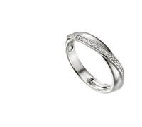 Beginnings Sterling Silver Twisted Wrap Pave Ring R3700C / Size 50