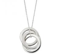 Beginnings Triple Interlinked Circles Necklace N4454 - Contemporary Appeal - Sterling Silver
