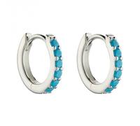 Beginnings Turquoise Crystal Hoop Earrings E6050T - Signature Edition | - Sterling Silver