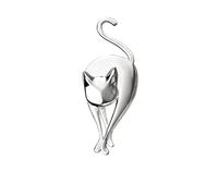 Beginnings Womens Cat Brooch - Silver