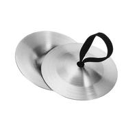 Begino 1 Pair Finger Cymbals, Mini Belly Dancing Finger with Zills Brass Hand Cymbals, Single Hand Finger Musical Instrument for Dancer Party (Silver)