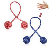 Begleri Fidget Toys, 2Pcs Fidget Toy For Kids And Adults, Ball On A String For Kids, Bead Spinner, Fidget Spinner Adult, Stress Relief Hand Exercise Toys, Relaxation Toy for Men & Wom (Blue & Red)