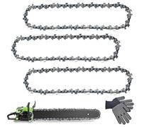 Begonia 3 x Saw Chains 3/8 Inch LP 35 cm, 52 Drive Links 1.3 mm Low Back Chain with 2 x Gloves, Chainsaw Replacement Chain Compatible with Makita, Oregon, Einhell GH-EC1835, Dolmar, Ryobi, Husqvarna
