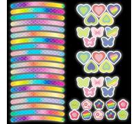 Begonia 50 Pieces Reflective Stickers Children, Colourful Reflectors Bicycle Stickers Self-Adhesive for Children with Butterfly & Flower & Heart, Waterproof Reflector Stickers for Bicycle Helmet