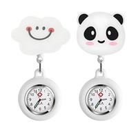 Begonia Cute Nurse Watch Cute Nurse Watch Portable Retractable Pocket Watch with Luminous Care Watch Silicone Hanging Watch for Nurse Girls, White, Simple and functional