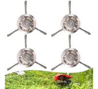 Begonia Pack of 4 6 Inch Weed Brush for Grass Trimmer, Grass Trimmer Head Diameter 150 x 5 mm Bore, Steel Wire Brush Cutter Trimmer Head, Weed Brush for Grass Trimmer, Wire Brush with Effortless Weeds