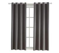 BEGOODTEX Inherent Flame Fire Retardant Blackout Curtains, Grey, 52W by 63L inch, 1 Panel for Meeting Room Kitchen