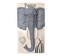 BEGORGEO 3D Resin Elephant Wall Sculpture with Peace Inscription African Style Elephant Head Wall Art Decor for Room Entryway Garden Patio Balcony Gift for Safari & Boho Decor Enthusiasts