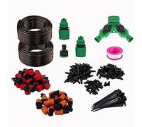 BeGrit 30M DIY Drip Irrigation Kit Garden Automatic Micro Irrigation System 1/4” Tubing Watering Drip Kit with Adjustable Nozzle & Mister Dripper for Patios Greenhouse Flowers Beds Lawn