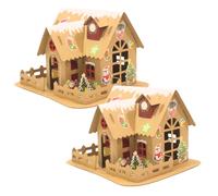 BeGrit Gingerbread House Craft Kits Christmas Crafts Project for Kids Miniature House Kit Make Your Own House DIY Paint Build 3D House Kit for Christmas Home Decorations Children Teen Party Game