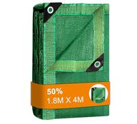 BeGrit Greenhouse Shading Net with Grommets Pergola Shading Netting 50% Shading Rate UV Resistant Sunblock Shade Cloth Greenhouse Shading Blinds for Garden Flower Plant Green (1.8m X 4m)