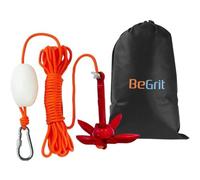 BeGrit Kayak Anchor 1.5 lb Small Boat Anchor Kit Folding Grapnel Anchors | Carbon Steel Paddleboard Anchor for Canoe Jet Ski SUP & Paddle Board with 32.8 ft Anchor Tow Rope Carrying Bag