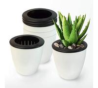 BeGrit Self Watering Plant Pot 11CM Indoor Plant Pot Herb Self Watering Planter Flower Pots with Water Reservoir Small Plant Containers for Indoor Outdoor Garden Office Patio