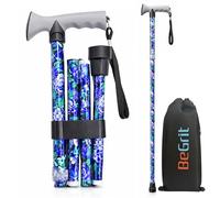 BeGrit Soft Grip Walking Sticks for Women Foldable Ladies Walking Stick Lightweight Walking Cane Glitter Mobility Aids for Adults with Bag for Daily Walk Travel Collapsible Store for Handbag