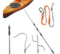 BeGrit Telescopic Boat Hook Heavy Duty Pole Extendable Boat Hooks for Docking Mooring Adjustable Push Pole 90cm - 250cm with Replaceable Hook For Motorboats Yacht Inflatable Boats Kayak Sailboat