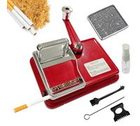 BeGrit Tobacco Rolling Machine Manual Cigarette Roller Machine Durable Metal Tobacco Roller for DIY Hand Roller Cigarette Roller Maker Red