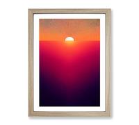 Beguiling Abstract Sunset Framed Wall Art Print A2 Oak
