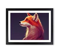 Beguiling Fox Framed Print | A2 Black Framed Wall Art | Ready to Hang | Modern Animal Picture | Living Room Bedroom Lounge Office