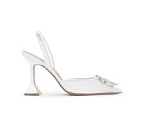 Begum Slingback Pumps - female - Amina Muaddi - Heeled Mules - White - 5 UK - Shoes 5 UK