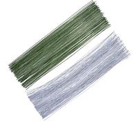 BEHAHAI 200pcs Floral Wire Stems, 0.45mm 26 Gauge Thin Green Stub Wire for DIY Flower Making Crafting Wrapping