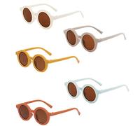 BEHAHAI Kids Round Sunglasses - 5PCS Retro UV 400 Sunglasses for Girls, Boys, Toddlers & Children Age 1-8