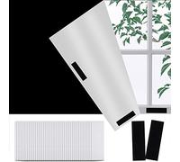 BEHAHAI Portable Blackout Blinds, 150 * 300CM Blackout Material Temporary Blackout Blinds Stick On Window No Drill Blackout Blinds with 20PCS Self Adhesive Fasteners for Nursery Bedroom and Travel