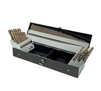 BeHappy 115Pcs Cobalt Drill Bit Set, M35 HSS, 135 Degree Tip, Twist Jobber Length for Hardened Metal, Stainless Steel, Cast Iron, Wood, and Plastics, with Index Storage Case 1/16"-1/2"