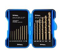 BeHappy 15Pcs Cobalt Drill Bit Set, M35 HSS, 135 Degree Tip, Twist Jobber Length for Hardened Metal, Stainless Steel, Cast Iron, Wood, and Plastics, with Index Storage Case 1/16“-3/8”