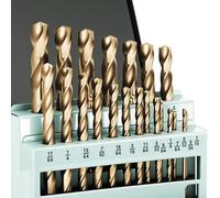 BeHappy 21Pcs Cobalt Drill Bit Set, M35 HSS, 135 Degree Tip, Twist Jobber Length for Hardened Metal, Stainless Steel, Cast Iron, Wood, and Plastics, with Index Storage Case 1/16"-3/8"