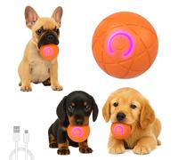 BEHARCOLORS Interactive Puppy Toy Ball for Small Dogs Smart Rolling & Bouncing Orange Balls Automatic Self-Moving Puppy Toy 2 Inch Safe Chew Dog Ball Indoor Outdoor Play for Small Breeds