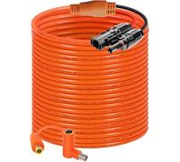 Behaunty Solar Connector to DC 8mm Adapter Cable 50FT, 12AWG + 14AWG Tinned Copper Wire with DC7909 to DC8020 Adapter, Heavy Duty Charging Cable for Portable Power Station, RV, Outdoor Camping