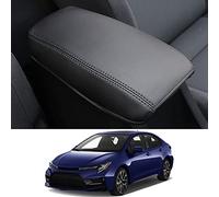 Behave Car Armrest Cover,Fit for Toyota Corolla 2020-2022 Leather Center Console Pad Car Armrest Box Propector,Black with Black Stitches(1 PC)