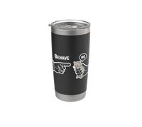 Behave No Dishonest Cat Funny Cat Meme Cartoon Stainless Steel Insulated Tumbler