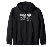 Behave No Dishonest Cat Funny Cat Meme Cartoon Zip Hoodie