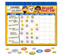 Behavior Reward Chart System - Pad with 26 Chore Charts for Kids, 2800 Stickers to Motivate Responsibility & Good Conduct/Habits