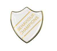 Behaviour Champions Gel Domed White School Shield Badge