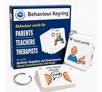 Behaviour Keyring Lanyard, Visual Cue Cards for Autism Classroom (English)
