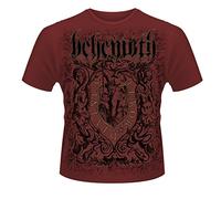 Behemoth Men's Furor Divinus Banded Collar Short Sleeve T-Shirt, Red (Maroon), Medium