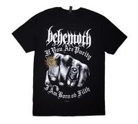 Behemoth Men's The Ov God Purity Fist Back Print T-Shirt in Black | Size: Large Behemoth Black L