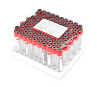 BeHerk Vacutainer Blood Collection Tubes 10ml Plain Tube Lab Vacuum Collecting Tube for Lab Test Tubes Pet Animals Veterinary 100 Pcs Wrap Packaging