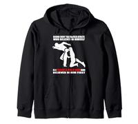 Behind Every Athlete is a Track and Field Mom Funny Athlete Zip Hoodie