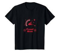 Behind Every Cheerleader Proud Mom T-Shirt, Kids, Black, 8 Years