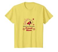 Behind Every Cheerleader Proud Mom T-Shirt, Kids, Lemon, 8 Years