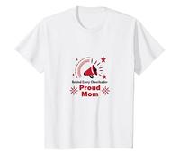 Behind Every Cheerleader Proud Mom T-Shirt, Kids, White, 8 Years