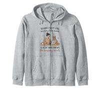 Behind Every Girl WFH Is A Cat Knowing Secrets Zip Hoodie