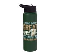 Behind Every Great Dentist Exhausted Dental Assistant Stainless Steel Insulated Water Bottle