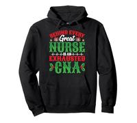 Behind Every Great Nurse Is An Exhausted CNA Christmas Pullover Hoodie