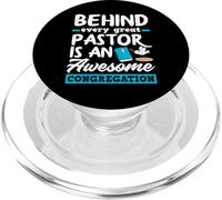 Behind Every Great Pastor Funny Minister Clergy Pastor PopSockets PopGrip for MagSafe